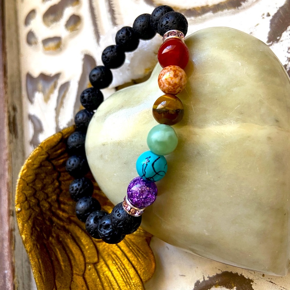 Chakra and lava stones